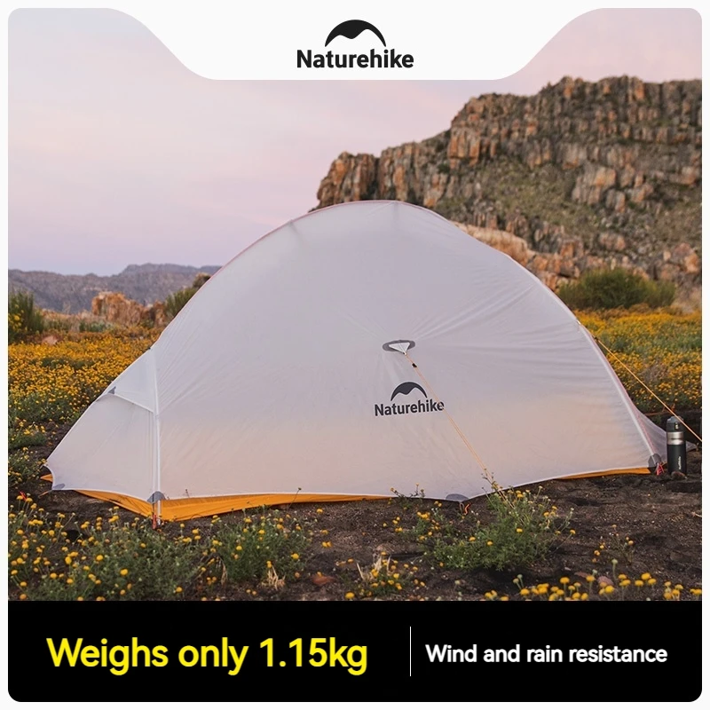 Naturehike Upgrade 10D Cloud Up Camping Tent 980g Ultralight 2 Persons Outdoors Camping 10D Silicone Hiking Tent With free Mat