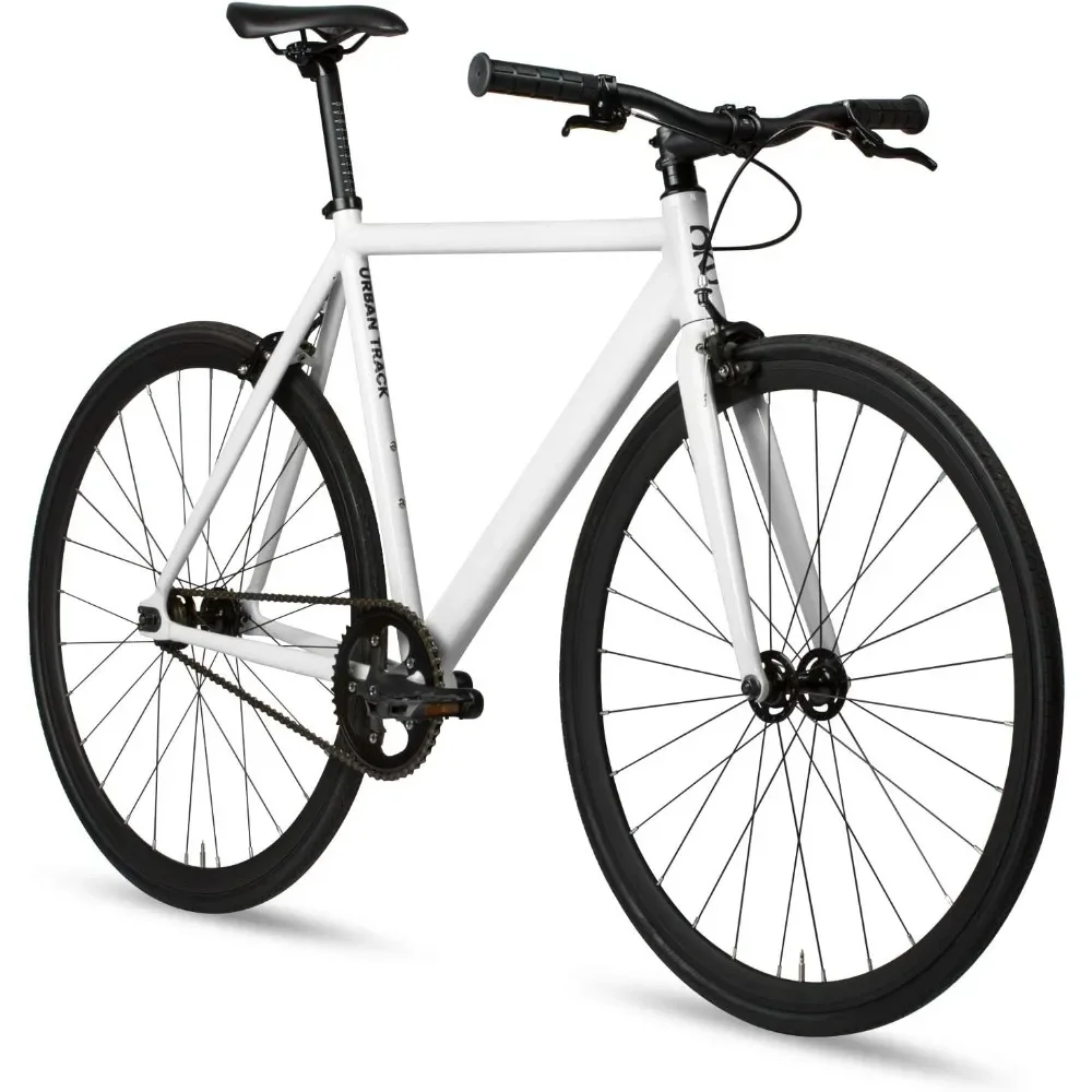 

Fixie Urban Track Bike，Ride Fixed Gear or Freewheel with a Flip-Flop Hub,Lightweight Full Aluminum Frame and Fork Fixed Bike