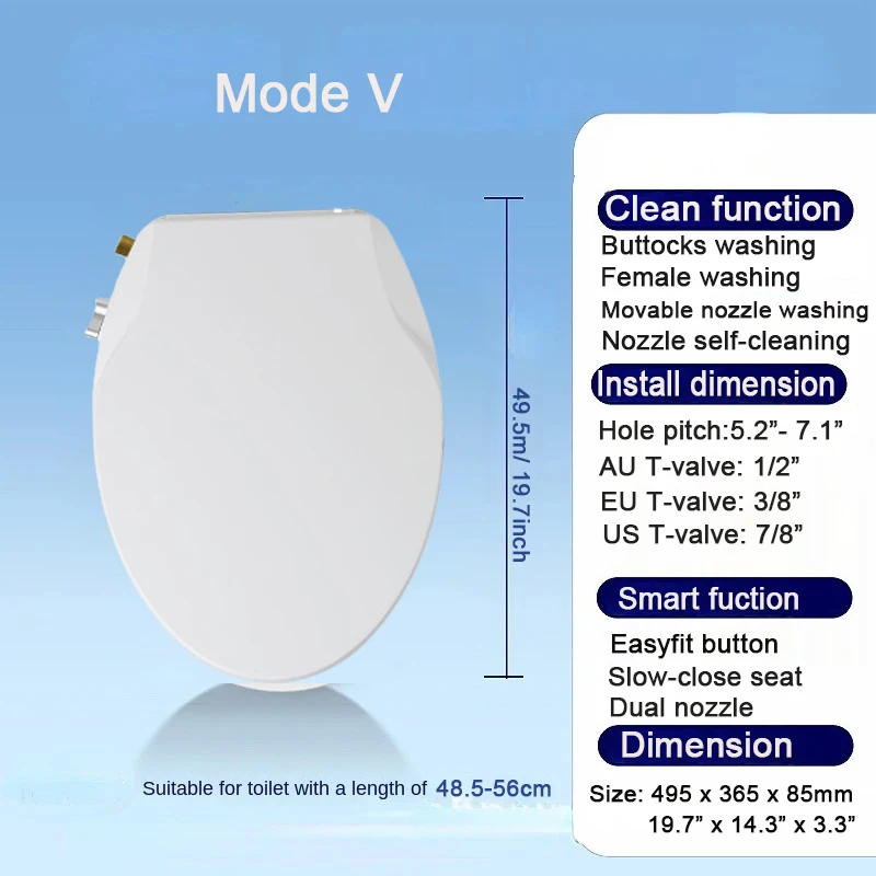 WETIPS Non Power Bidet Shower Tapa WC Japonesa Smart Toilet Seat Tapa Bidet Inodoro Inteligente Japones Toilet Lid Water Spray