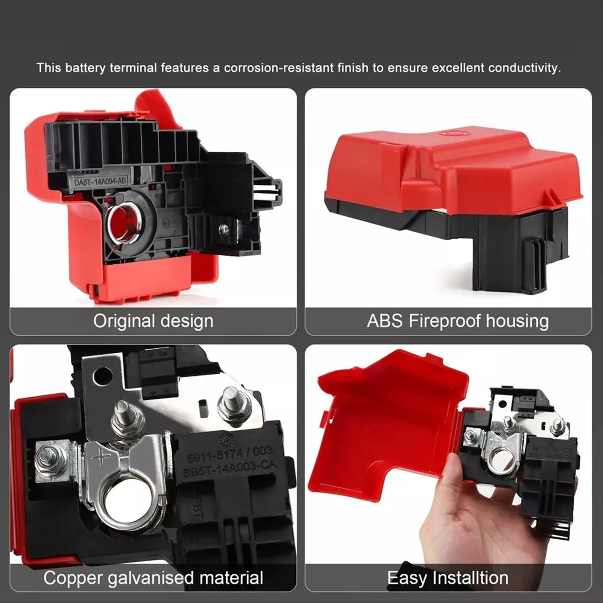 NCSMT Car Battery Cable Terminal End Circuit Breaker DA8Z-14526-A for Ford Explorer Police Taurus 2011-2019 BB5Z-14526-AA