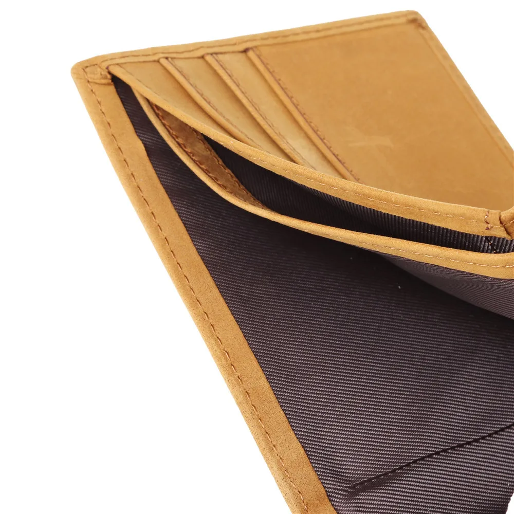 Vintage Genuine Leather Men's Wallet  Trifold Wallet Thin Short Multi Function ID Credit Card Holder Male Purse Money