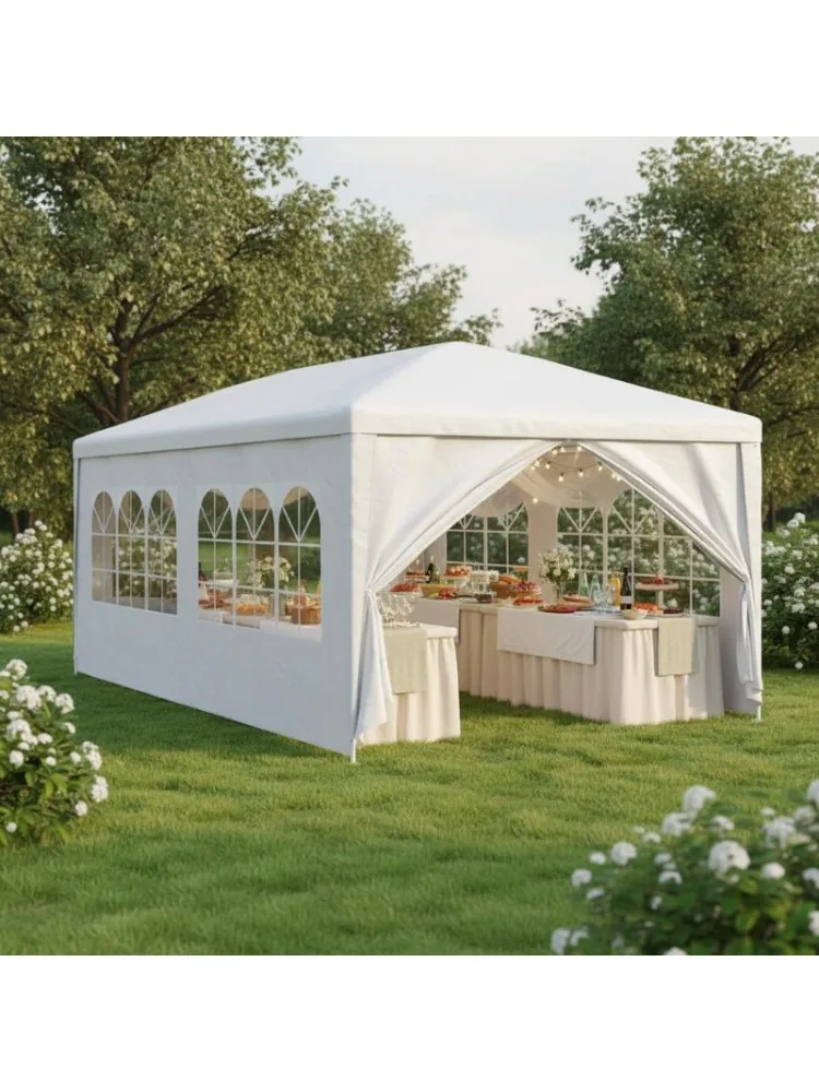 Feesttent 3 x 6 m wit, geschikt voor terrassen en buitenruimtes - afbeelding 2