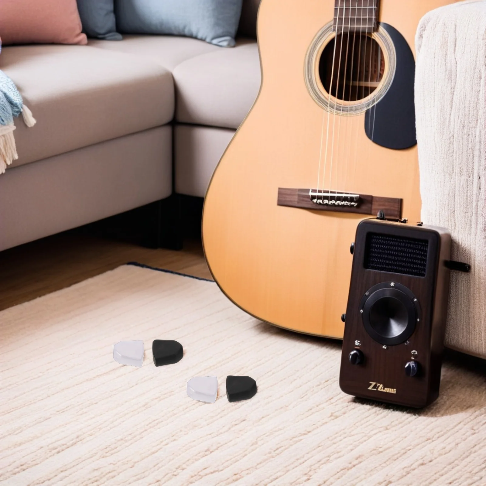 

12Sets Acoustic Guitar Tuning Pegs Green Creamy Yellow Folk Guitar String Tuning System Reliable Performance Easy Installation