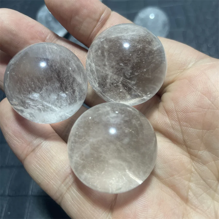 8pcs/lot Natural Healing Clear Quartz Crystal Ball Stone Sphere Energy Ball Reiki Healing Feng Shui Improve