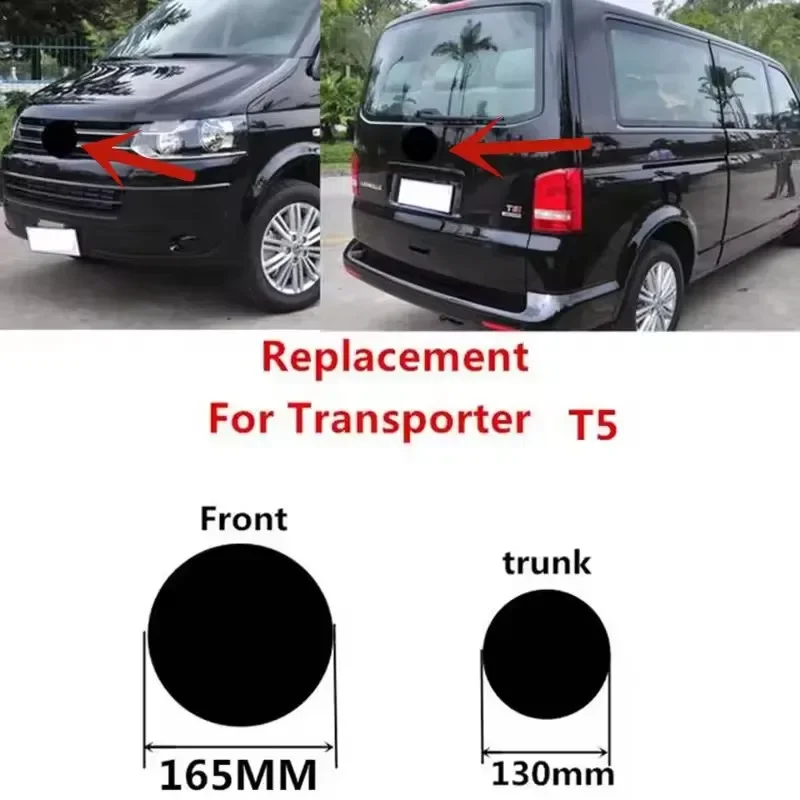 165mm 130mm Replace Car Front Rear Badge Emblem Grille Trunk Lid Logo Styling For Volkswagen VW Transporter Van T5 2010-2015