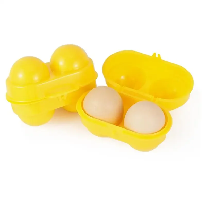 Egg Storage Box 2 Grids Portable Plastic Egg Dispenser Holder Container Organizer For Outdoor Traveling Camping Picnic Eggs Case