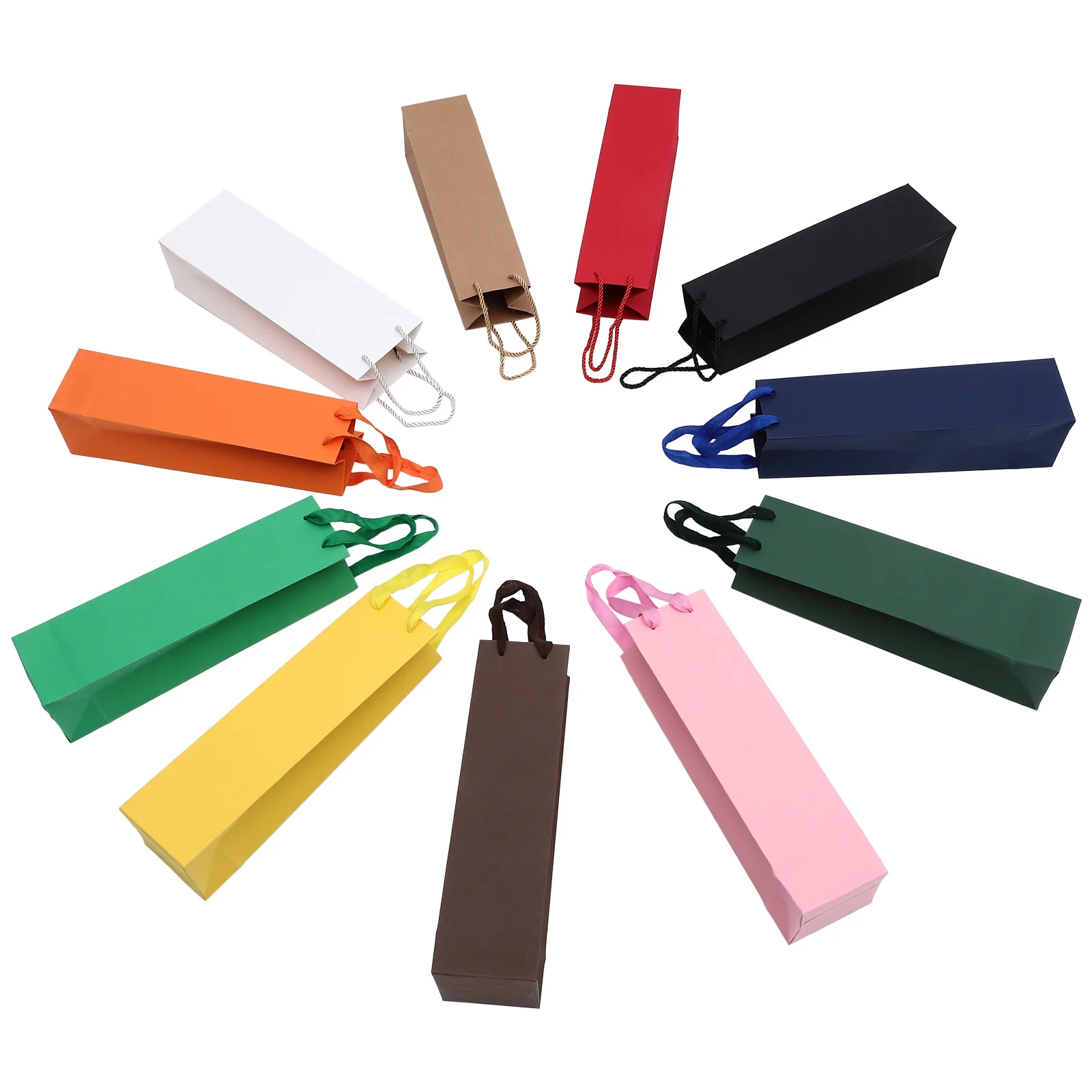 

11Pcs Wine Gift Bags with Handles Elegant Paper Wine Bottle Carrier for Party Favor Bottles Present Storage Organizer