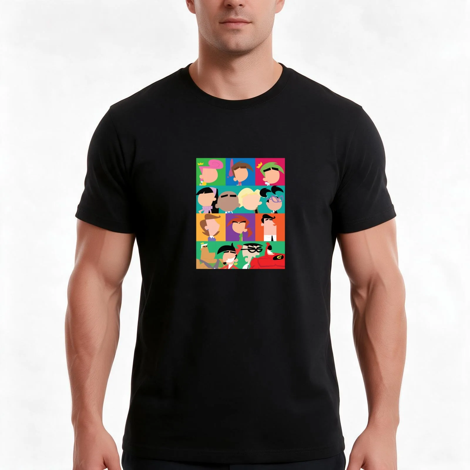 fairly odd parents T-Shirt, Summer Casual Cotton Tee, Oversized Streetwear Tops, Vintage Graphic Print, Loose Fit Short Sleeve