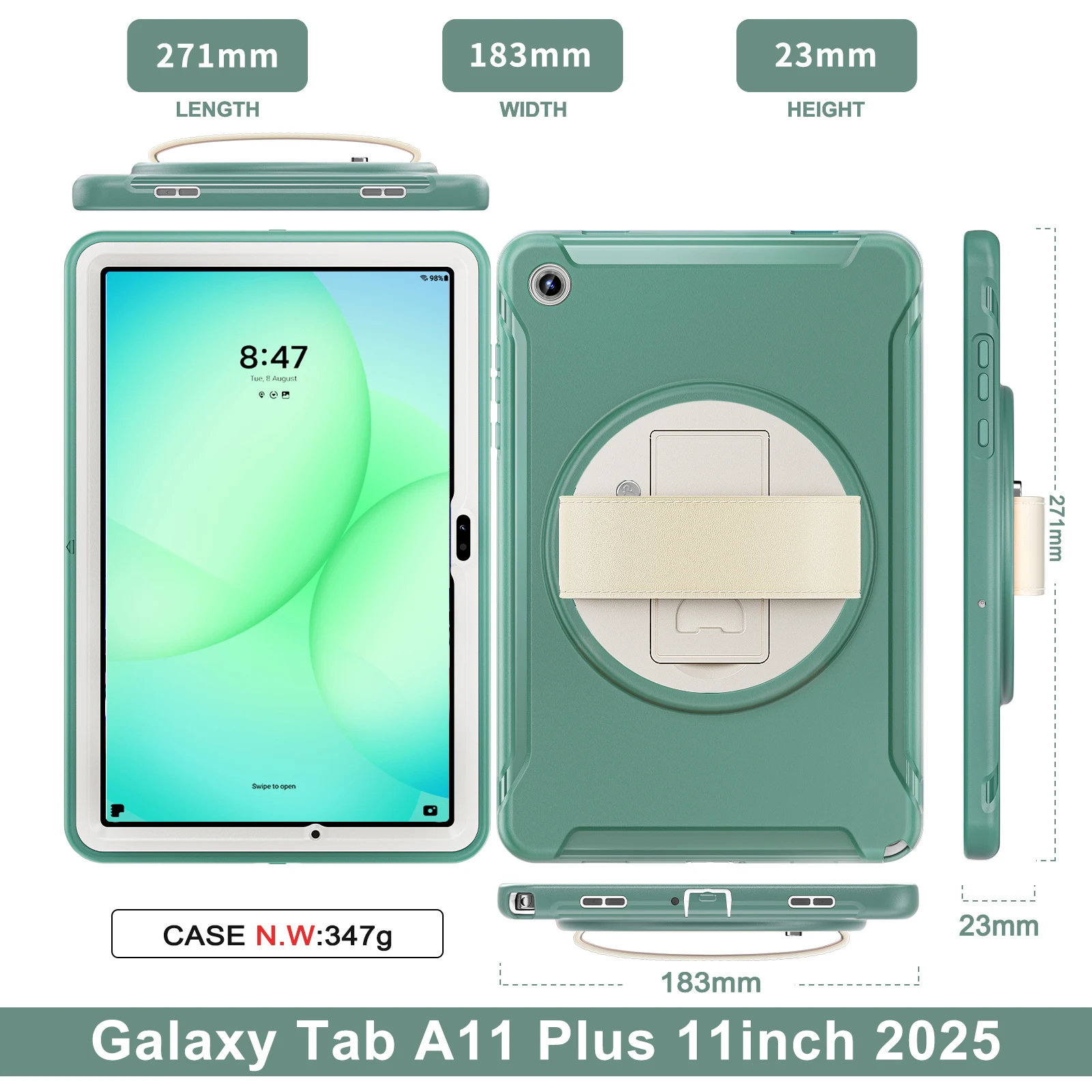 

Suitable for Samsung Galaxy Tab A11 + 2025 11" Anti-fall Tablet Cover Shell With Foldable Bracket For modle X230/X233/X235/X236