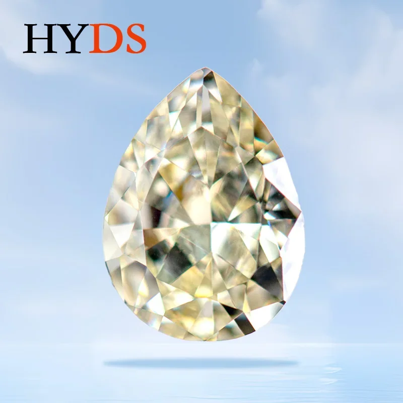 

Cubic Zirconia Light Yellow Color Crushed Ice Cut Pear Shape Charms Beads for Jewelry Making Earrings Materials No Certificate