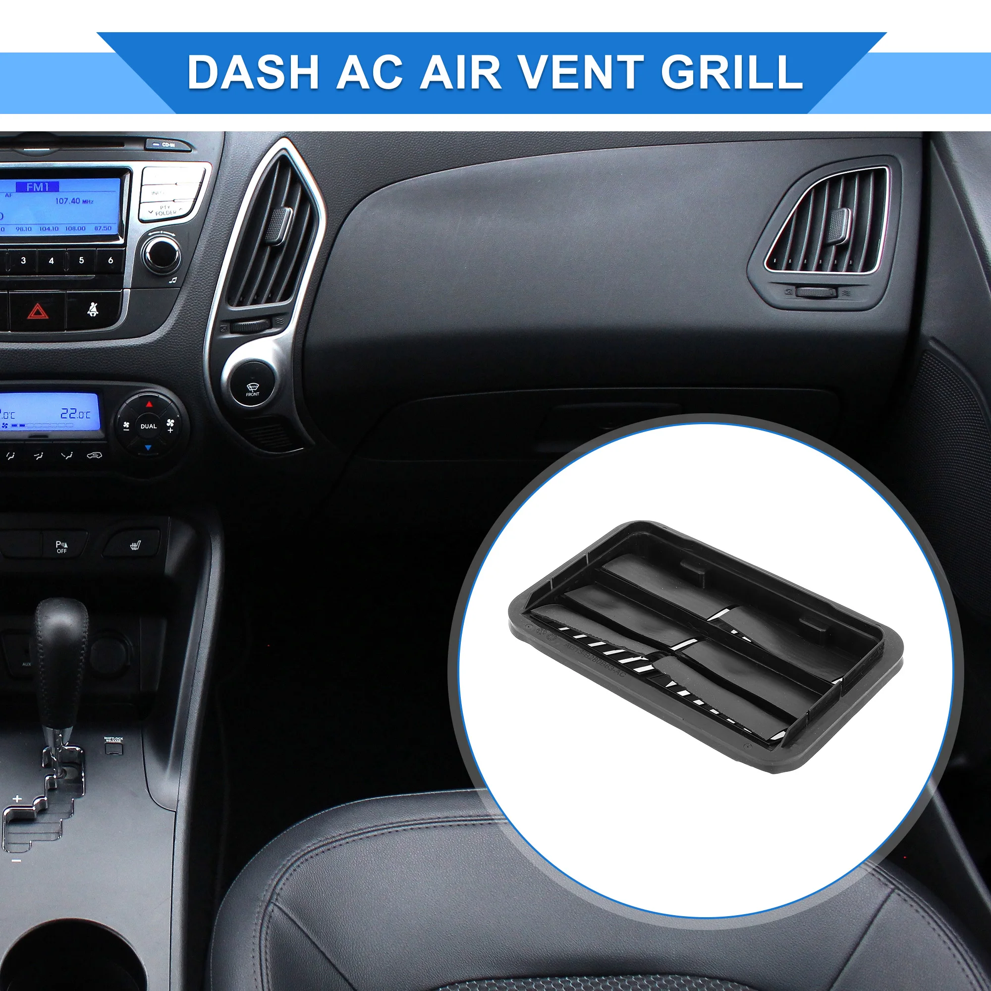 UXCELL Center Dash A/C Outlet Compatible for Ford Fusion 2013-2020 Black Air Vent Panel