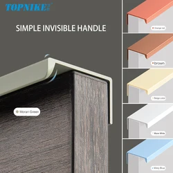 Invisible Kitchen Door Handles EdgePull Handle Closet Door Drawer Colorful Pulls For Furniture Morandi green blue orange
