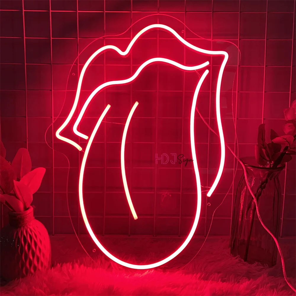 Neon Led Sign Mouth Visual Love LED Night Lights USB Sign Bedroom Room Wall Party Decor Wedding Decoration Boardsign Neon Lights