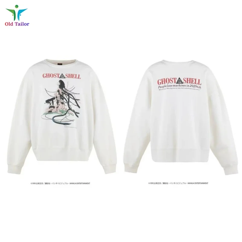 

SAINT 25SS White Girl Anime Round Neck Sweatshirt Classic Simple Men's Women's Fashion Hip Hop Long Sleeve Tops Pullover