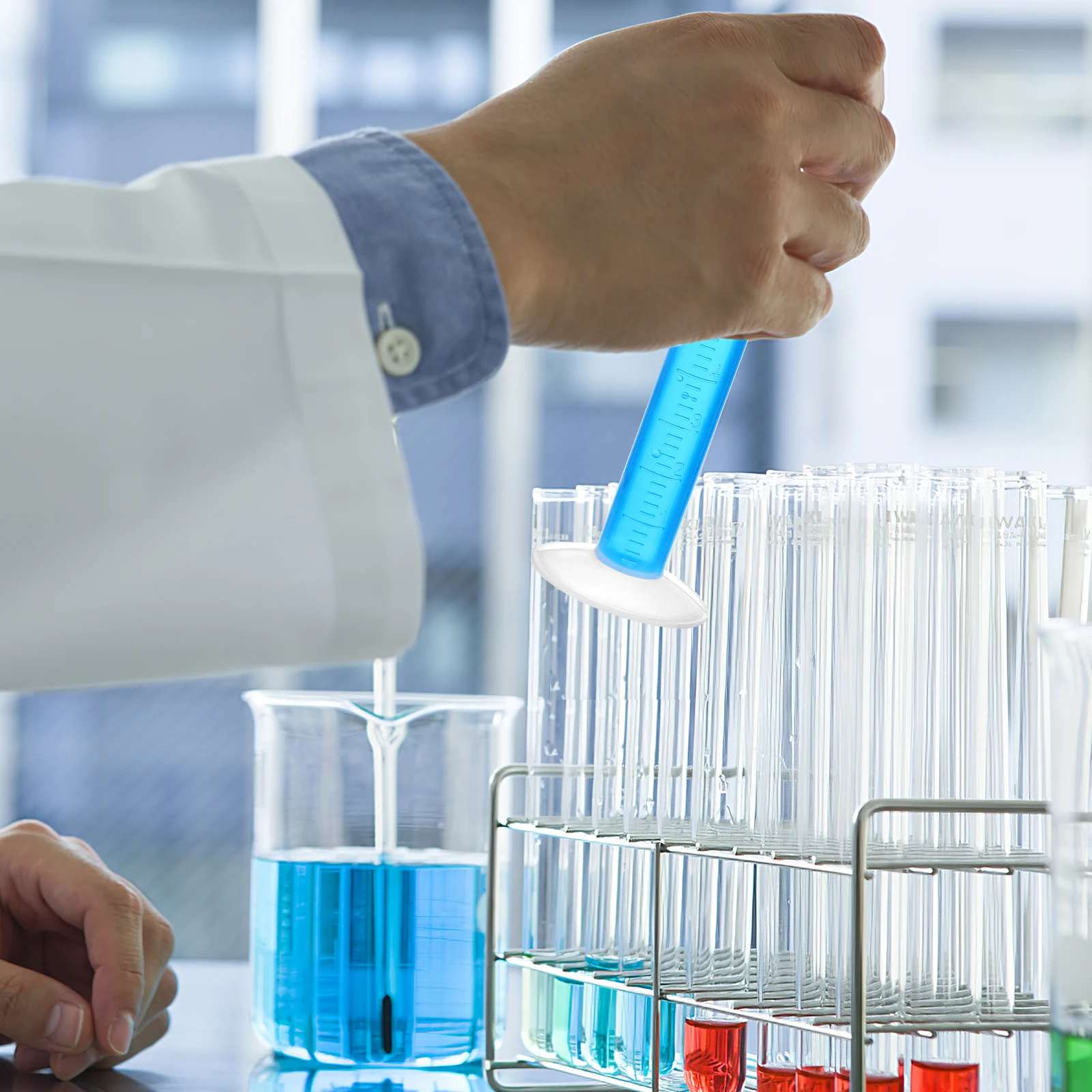 

1 set 1 Set Plastic Graduated Cylinders Beakers Pipettes Test Tube Brush Clear Scale Precise Measurement Acid Alkali Resistant