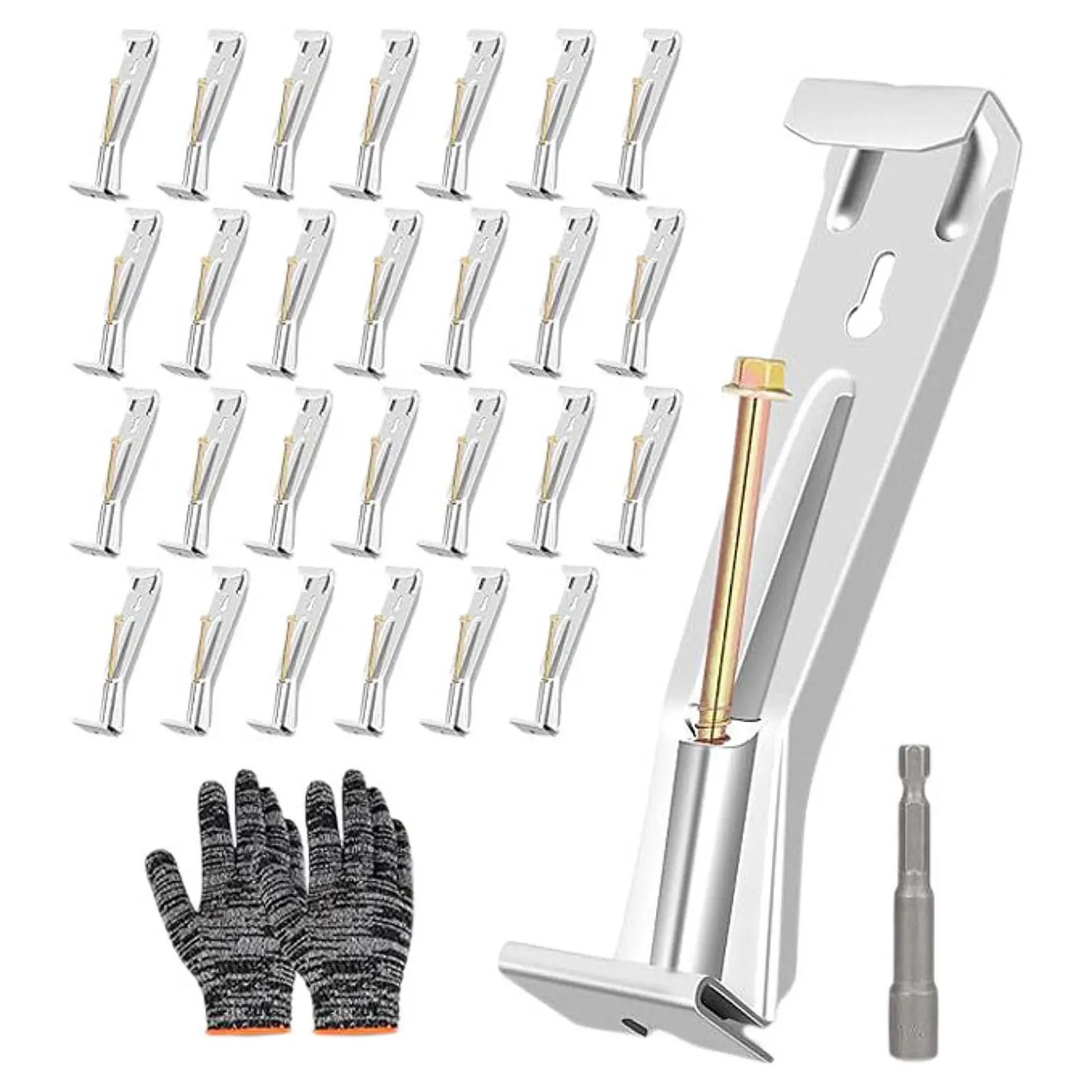 28 Pieces Gutter Hangers Repairing Sagging Rain Gutters 5 inch with Pre Assembled Screw Rain Gutter Brackets Fasteners