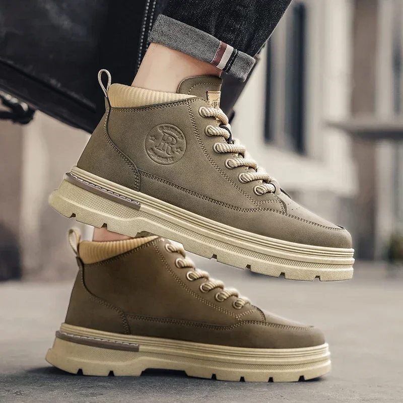 

Осень 2023, новые спортивные туфли для доски, мужская повседневная универсальная спортивная рабочая одежда на толстой подошве, модная обувь в стиле ретро