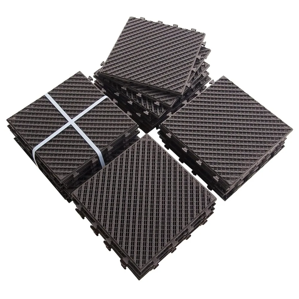 

Plastic Interlocking Deck Tiles, Indoor/Outdoor Composite Decking Boards, All-Weather Flooring for Balcony, Backyard Solution