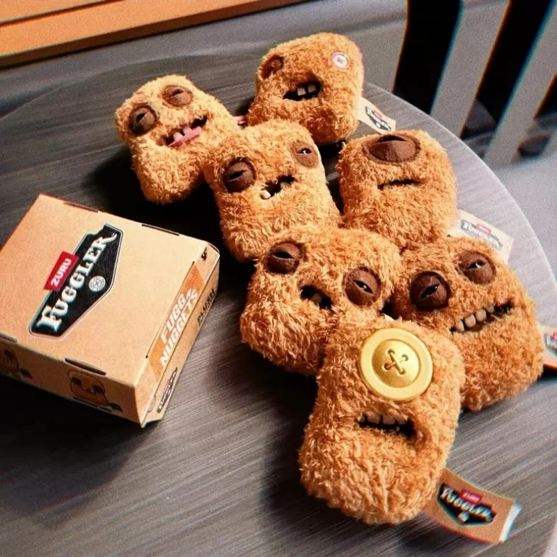 

Authentic Fuggler Ugly Cute Chicken Nugget Series Plush Keychain Backpack Teeth Monster Bag Charm Key Ring For Bag Decoration