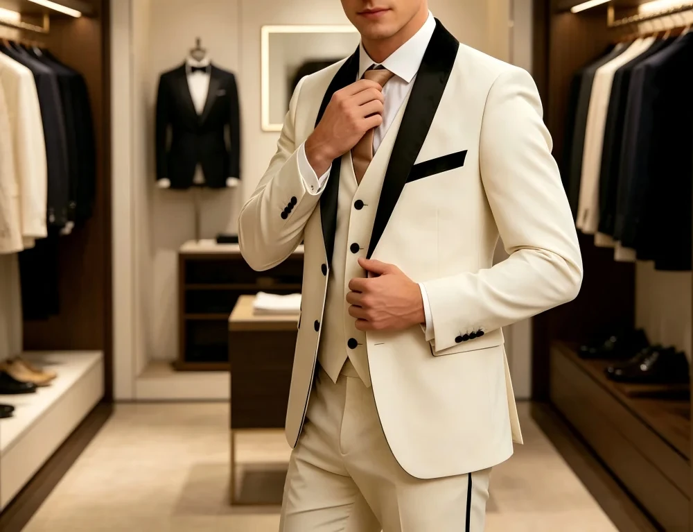 

Элегантный мужской костюм-тройка Slim Fit ST Cassy высокого качества для офиса, отдыха и торжественных мероприятий