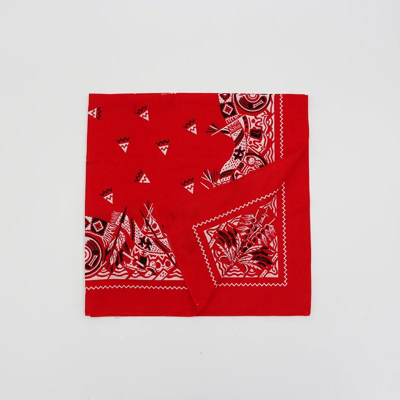 新しいオーバーサイズ 70 センチメートル赤色正方形スカーフレトロスタイルプリントコットンバンダナ帽子ヘッドスカーフ
