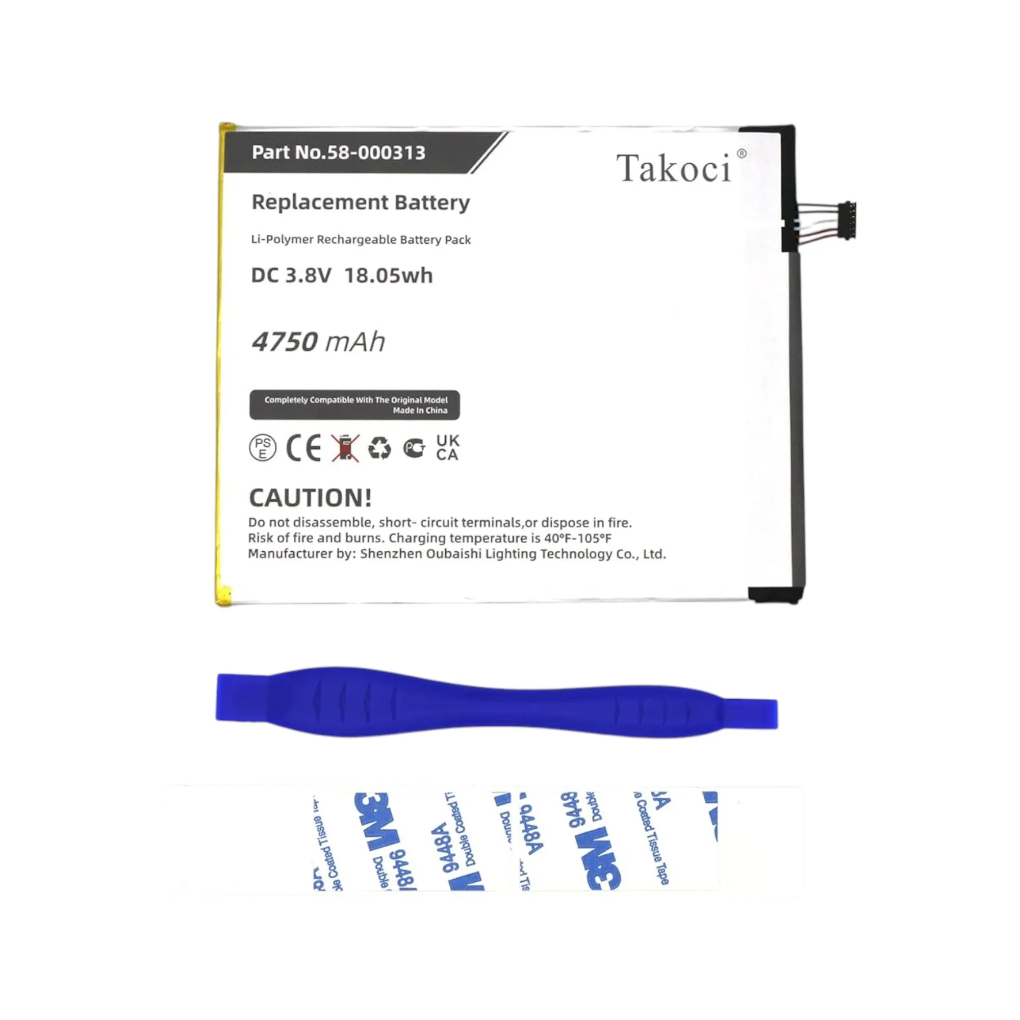 

Tablet Replacement Battery 4750mAh for Amazon Kindle Fire HD 8th, K72LL3, K72LL4 ST33, 26S1021, 58-000303, 58-000313