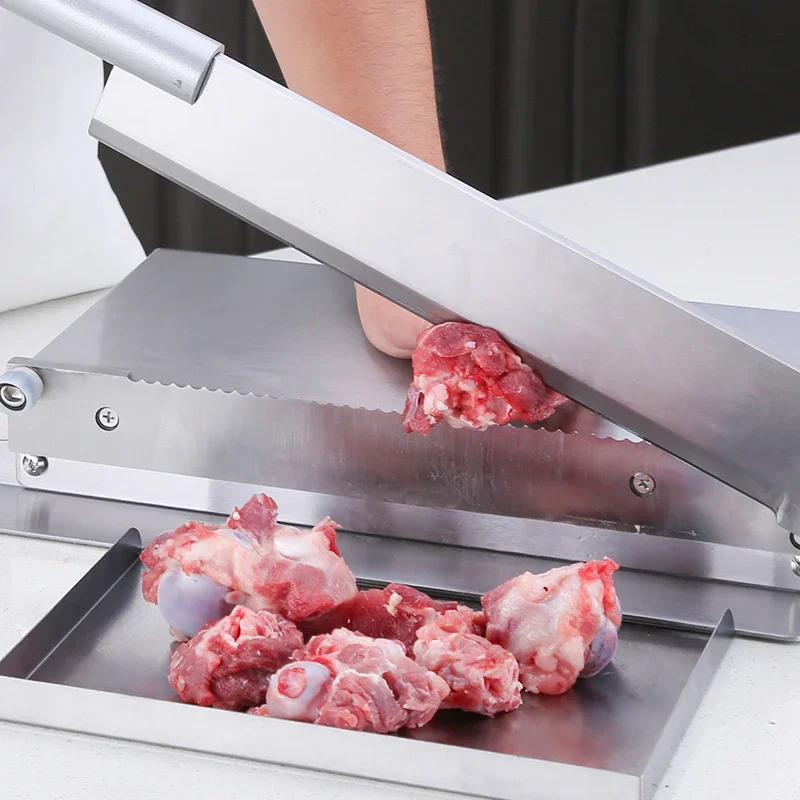 آلة تقطيع عظام تجارية من الفولاذ المقاوم للصدأ ، آلة تقطيع الخنازير ، آلة تقطيع شرائح لحم الضأن ، 16"