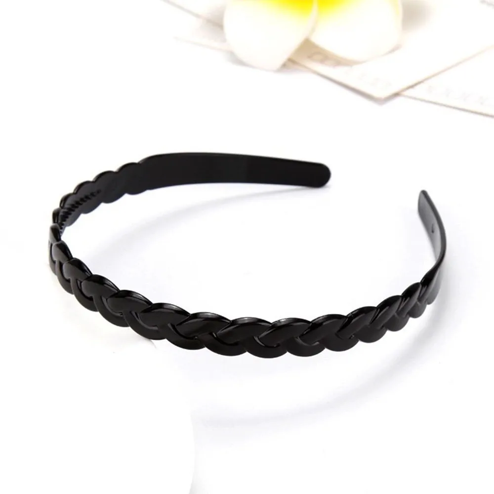 

Washing Fashion Unisex Headdress Black Wavy Mens Headband Hair accessories Head Hoop Hair Hoop
