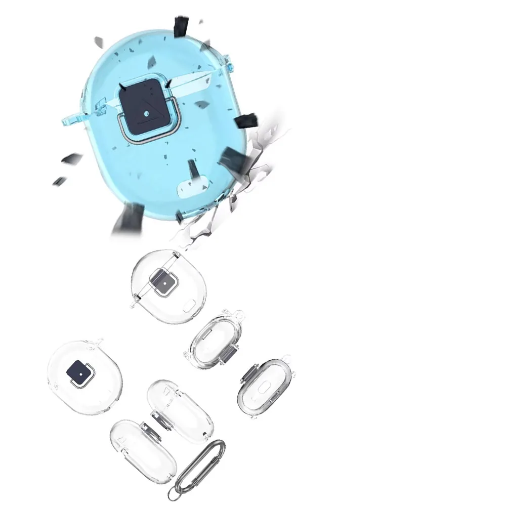 Hard Shell Case for Google Pixel Buds Pro 2 TPU Protective Cover Transparent White Transparent Gray Transparent Purple