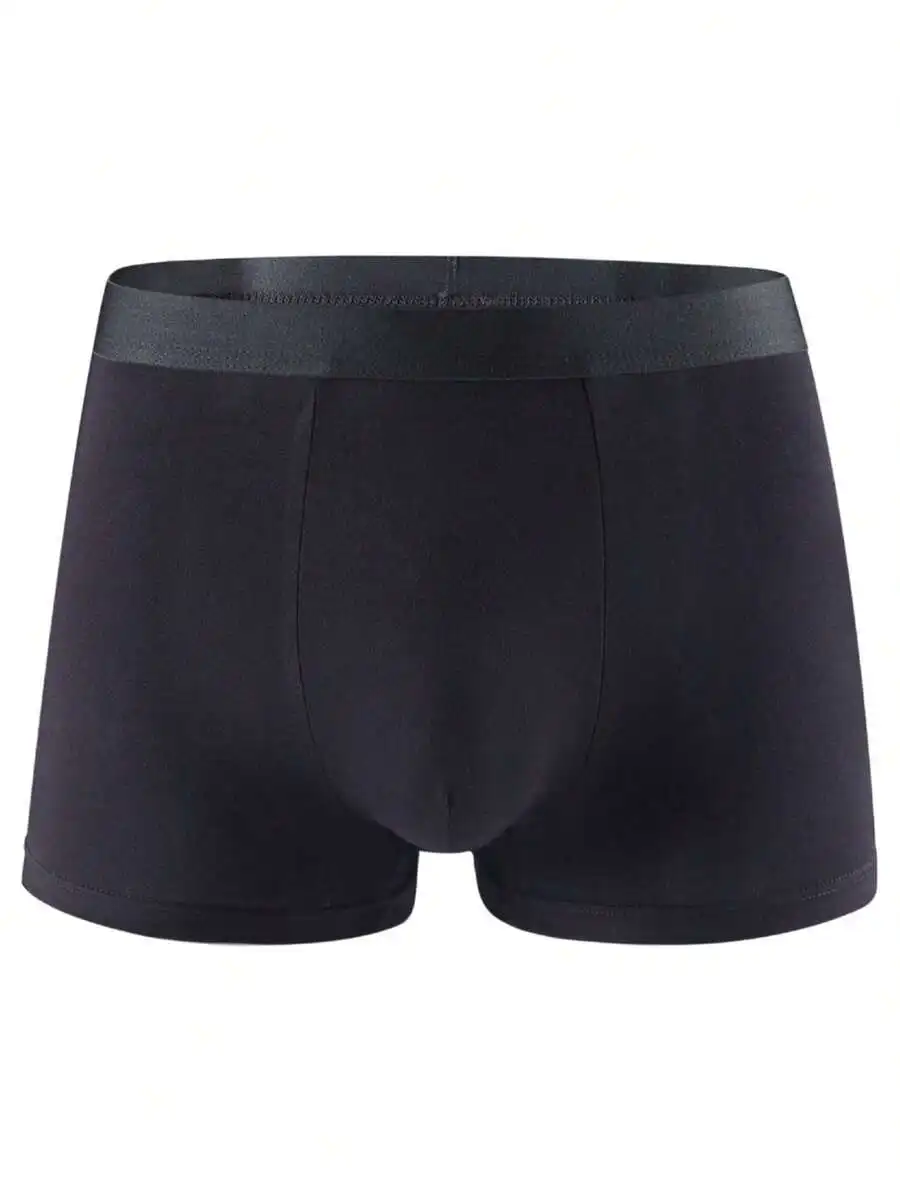 Mens Bamboo Rayon Boxer Briefs Wide Waistband No Ride Up Ball Pouch