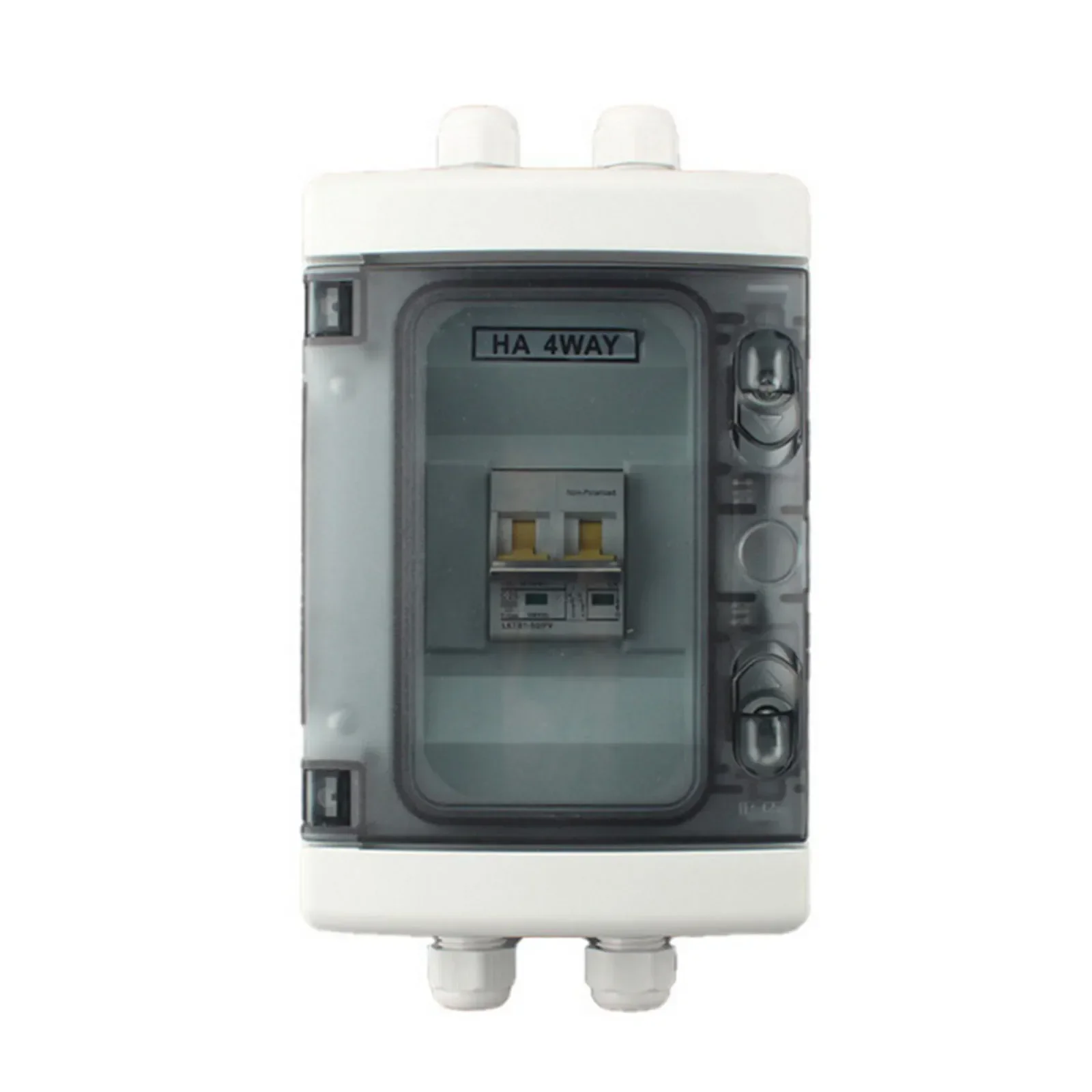 PV Isolation Distribution Box DC500V 32A 2P Gray Transparent Isolation Switch Outdoor Waterproof Box For Circuit Safety Switch