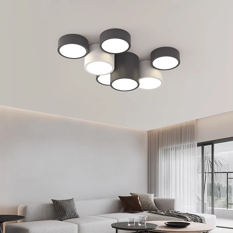 

Nordic Minimalist Led Ceiling Lamp Black White Cylinder Living Room Bedroom Corridor Ceiling Chandeliers Decor Lighting Fixtures