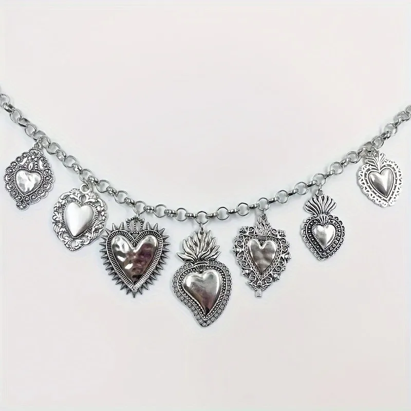 أزياء سلسلة قلادة نمط خمر، قلادة القلب - أربعة مواسم ومجوهرات الحفلات | قلادة الإعلان | إبداع الهدايا #5