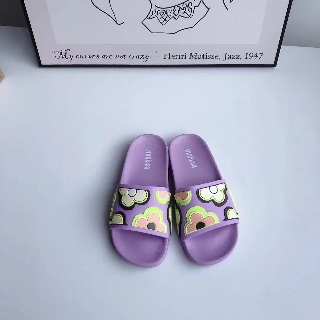 صنادل ميليسا النسائية رائجة البيع للموسم الجديد شباشب مسطحة القاع سهلة الارتداء خفيفة الوزن للاستخدام الداخلي والخارجي كاجوال للشاطئ جيلي Sh #2