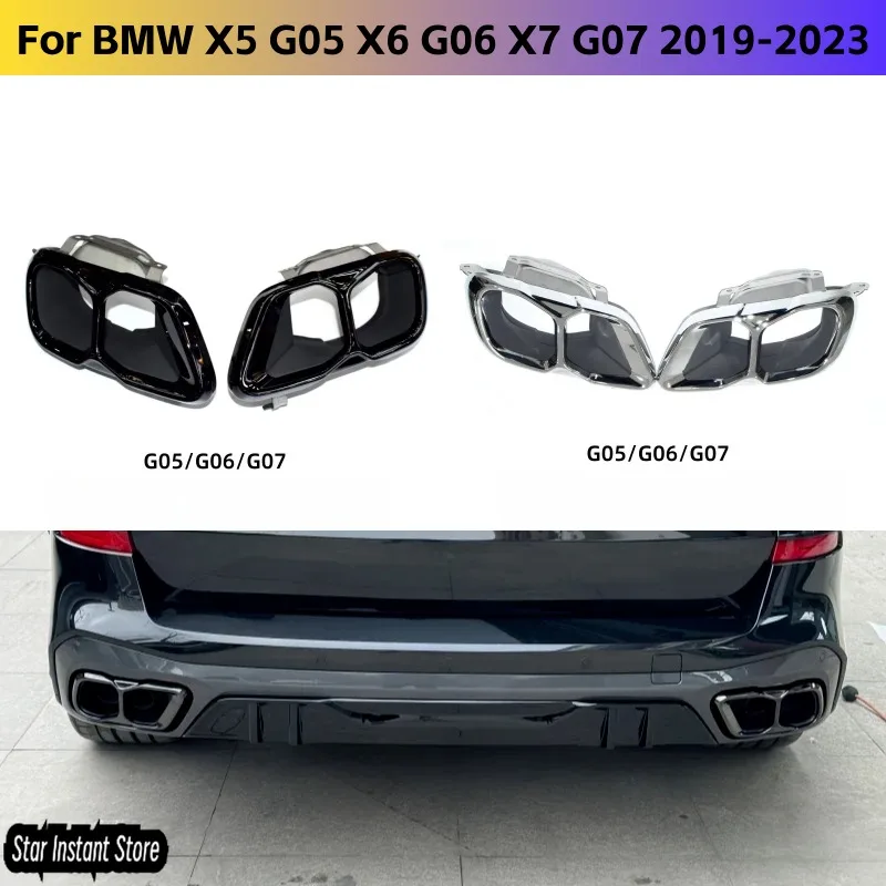 

Titanium Black Exhaust System for BMW X5 G05 X6 G06 X7 G07 2019-2023, M Sport Square Tip Muffler Upgrade, Performance Retrofit