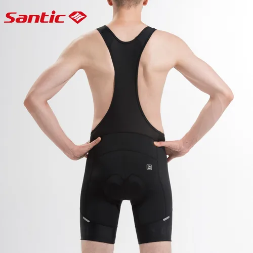 Imagen 2 del producto Santic-pantalones cortos con pechera para ciclismo para hombre, Shorts acolchados 4D para ciclismo de montaña, parte inferior de bicicleta de carretera, conducción de media distancia, verano, K7MC033