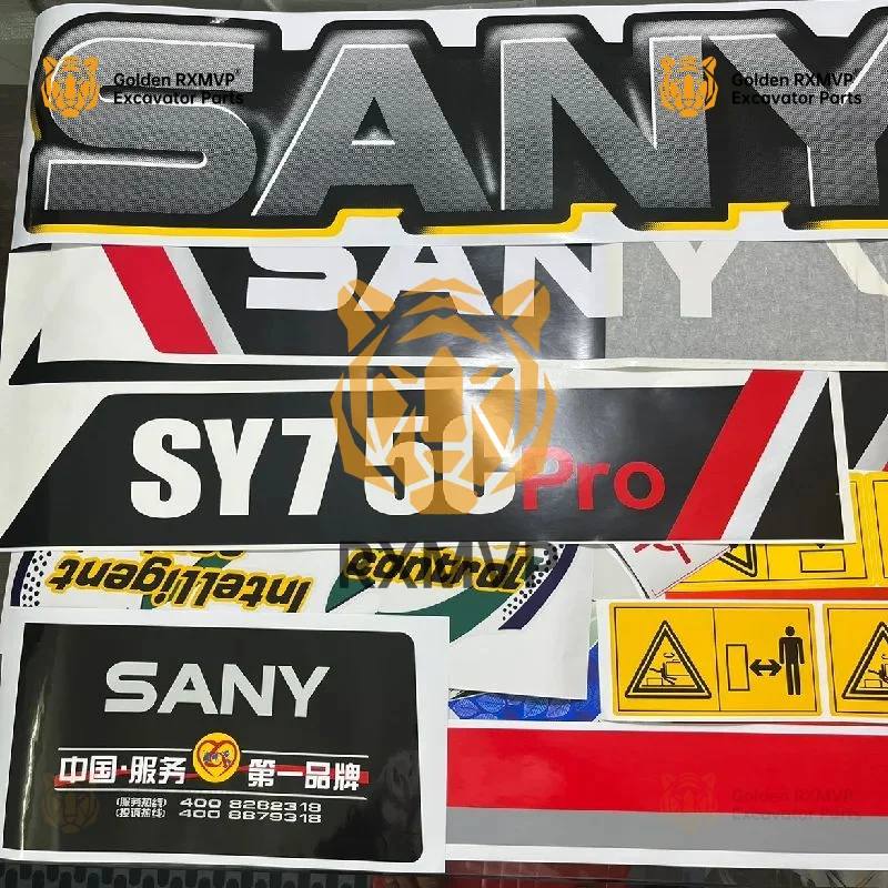 For Sany SY65/75/85/95C-10/PRO/DPC sticker large arm side door counterweight sign excavator accessories