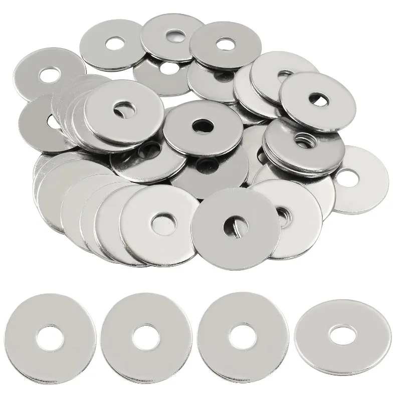 50 قطعة M6 غسالات مسطحة - فواصل معدنية سميكة مجلفنة للاستخدام الداخلي والخارجي مقاومة للصدأ 6 × 20 × 1.5 مم