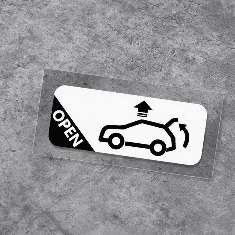2pcs Car Trunk Open Reminder Vinyl Sticker, Waterproof Warning Decal for EV Motorcycle Helmet Decor, Holiday Gift