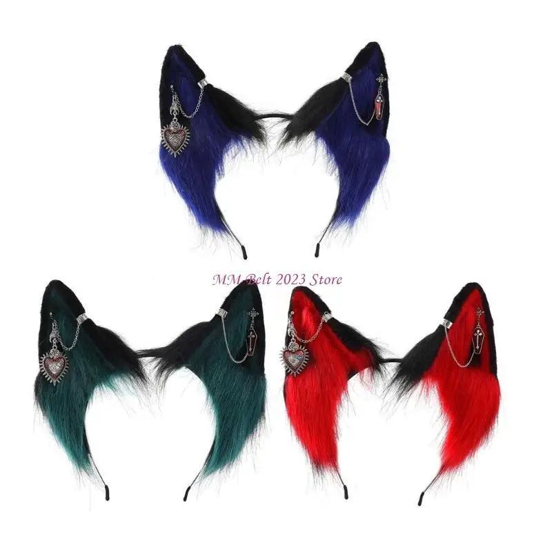 

49ME Cosplay Hairhoop Ears Hairband Festival Headband LolitaStyle Costume Headdress Girl Female Themed Party Headwear