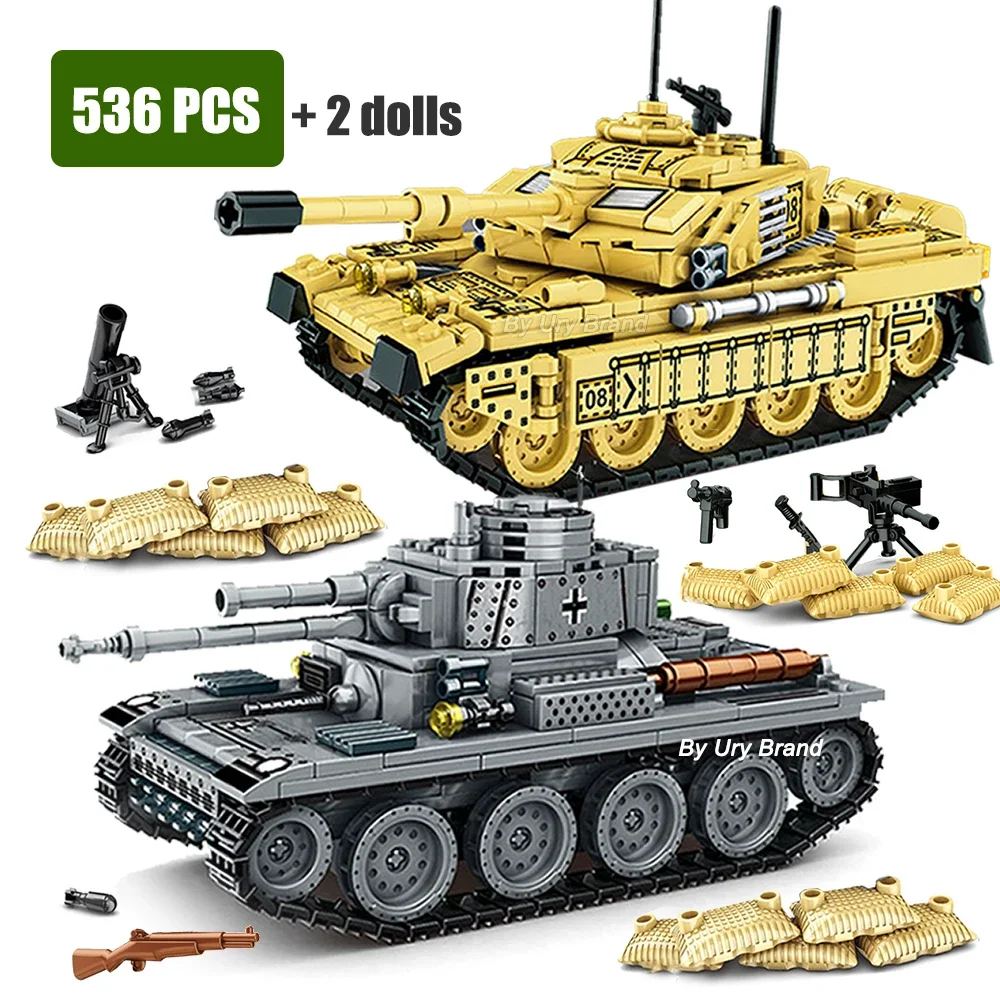 WW2 Military Series Main Battle Tank France Leclerc Japan Type 10 Heavy Army MBT Model Building Blocks Kids Toys for Boys Gifts