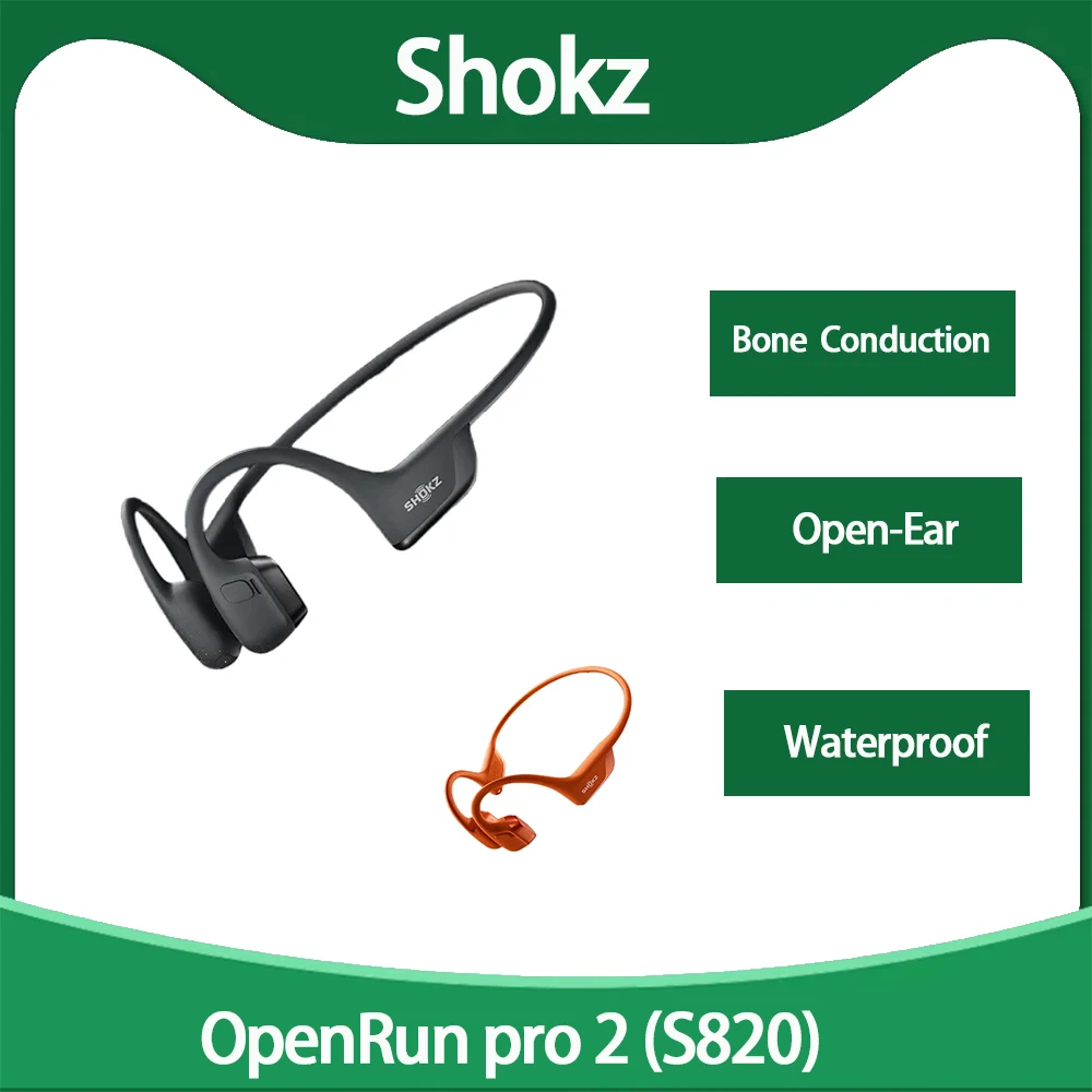 Original SHOKZ Openrun Pro2 S820 Bone Conduction Earphone  Wireless Bluetooth5.1 Earphones Waterproof Sport Running Headset