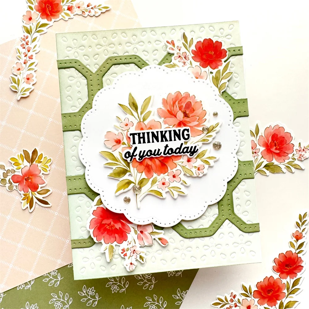 Paquete de liberación completa Flourish & Glow, troquel de corte Washi, sellos para álbum de recortes, plantillas, troqueles de corte de Metal de papel para manualidades, decoración en relieve