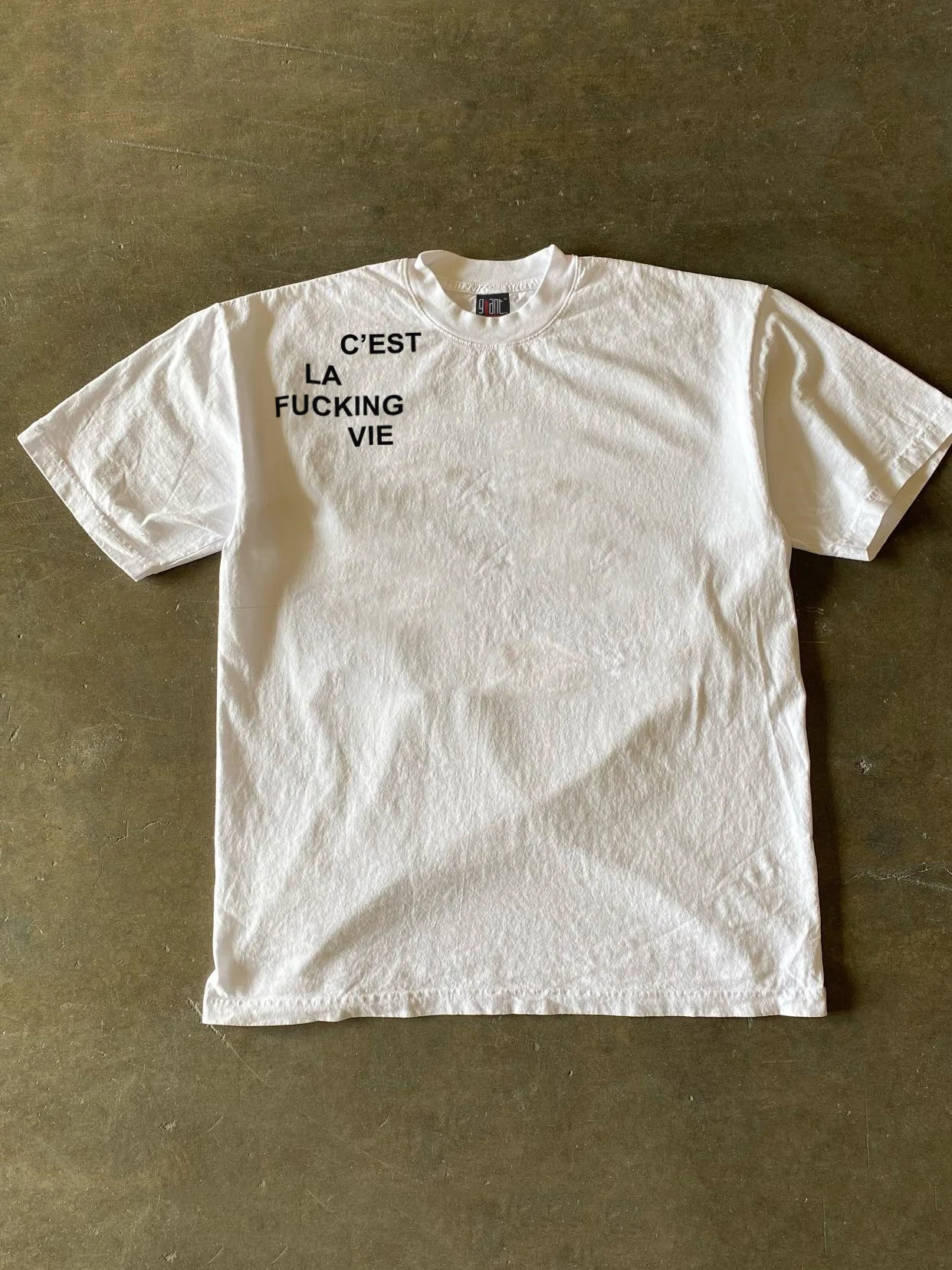 

Heavyweight Pure Cotton Short Sleeve T-Shirt Letter Print Loose Fit Unisex Top Trendy Casual Wear for Men And Women