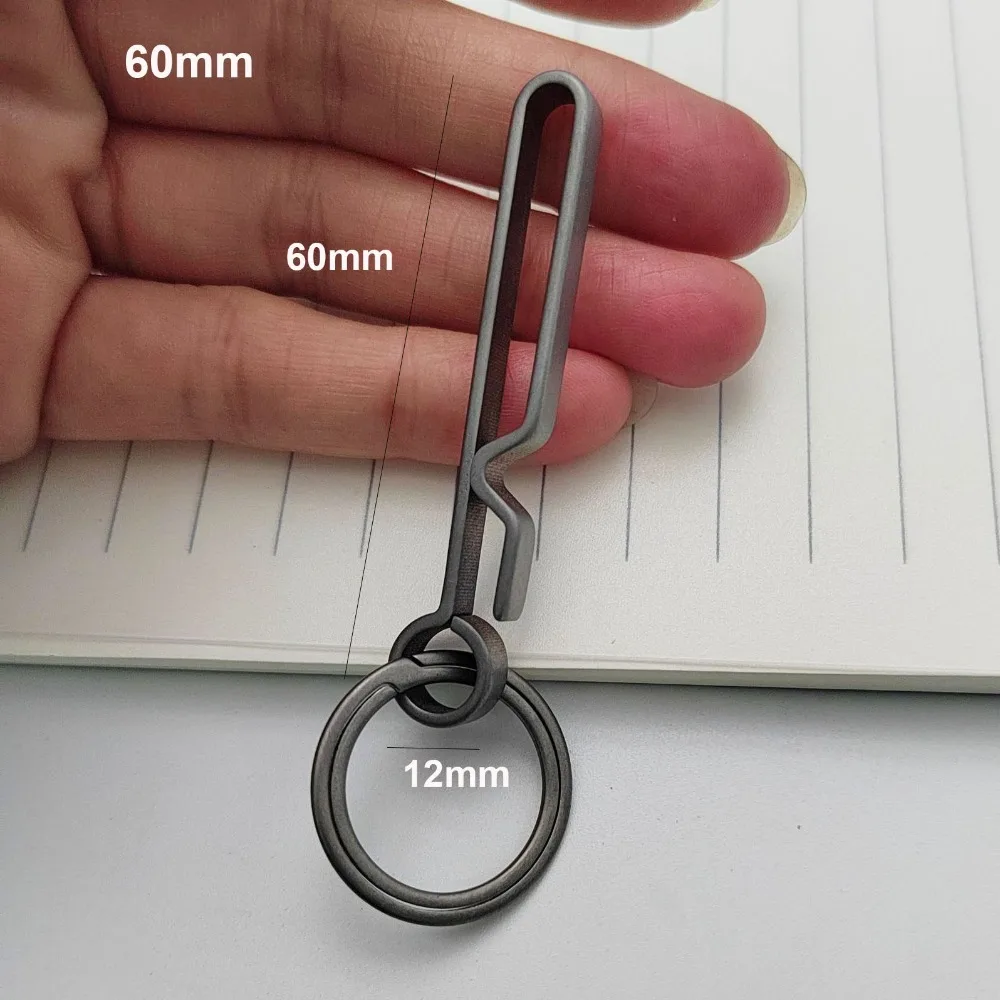 Lightweight Titanium Alloy Key Ring Multifunction Quick Draw Outdoor Belt Clip Keychain Grey Ribbon Ending Buckles