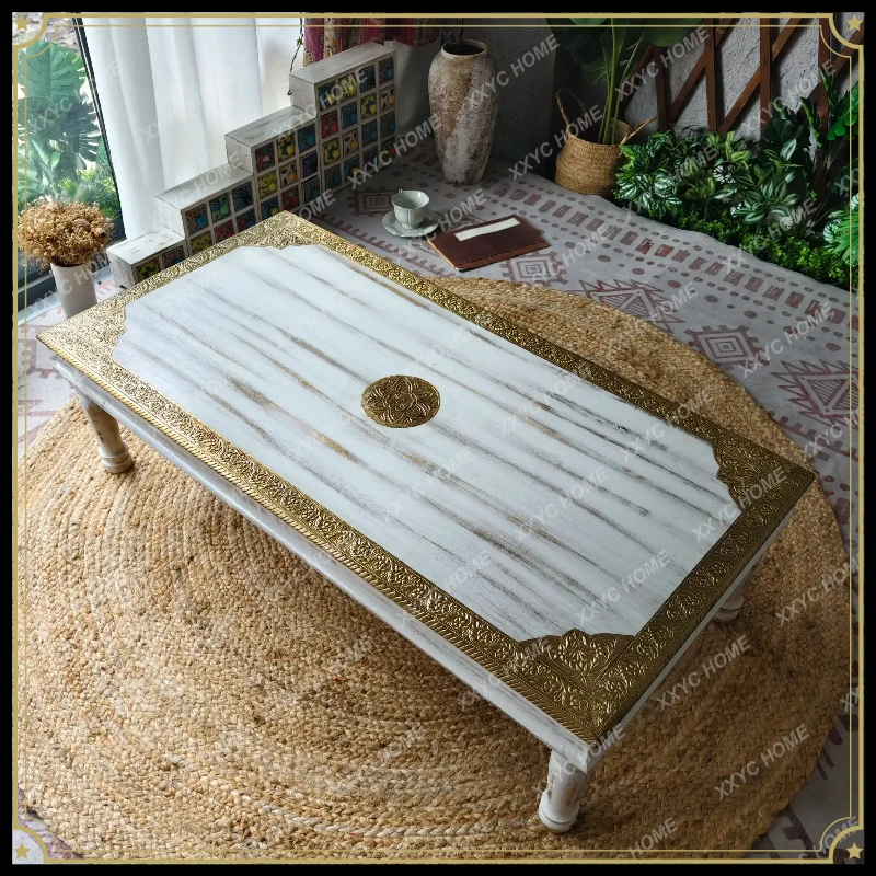 X-S Zen solid wood clad copper bay window living room balcony small tatami, small tea table bed low table HG