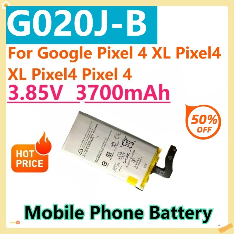 

For Google Pixel 4 XL Pixel4 XL Pixel4 Pixel 4 Pixel 4A G025J-B G020J-B G020I-B 3.85V 3700mAh Rechargeable Battery