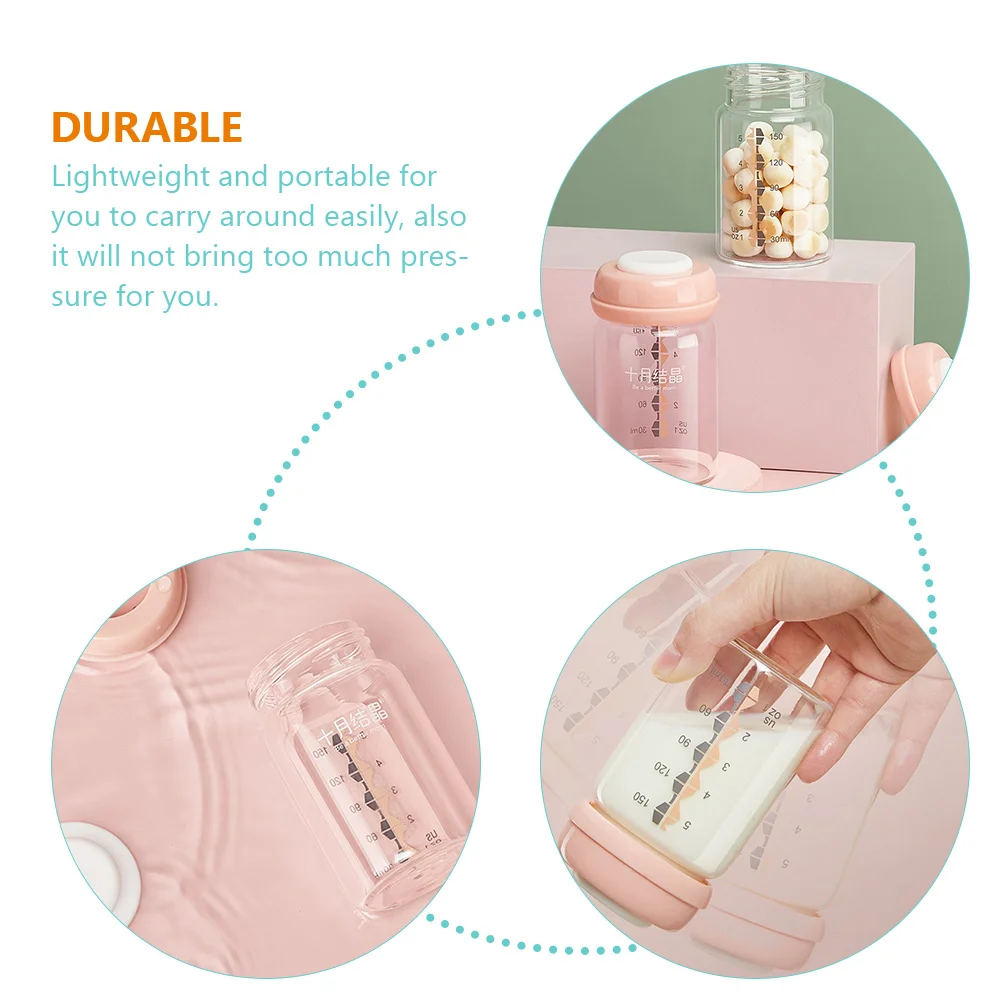 2 Pcs Glass Feeding Bottle Breastfeeding Bottles Baby Milk Storage Containers Breastmilk Storing Cups