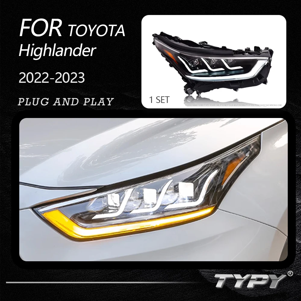 

TYPY Car Headlights For Toyota Highlander 2022-2023 LED Car Lamps Daytime Running Lights Dynamic Turn Signals