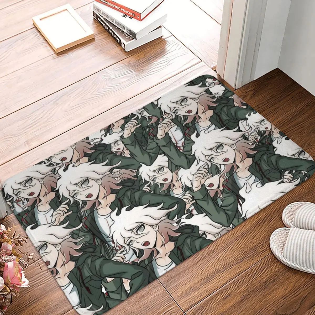 Danganronpa-Felpudo de voz nagito Komaeda, alfombrilla antideslizante para baño, inodoro, balcón, salón, duradero, lavable